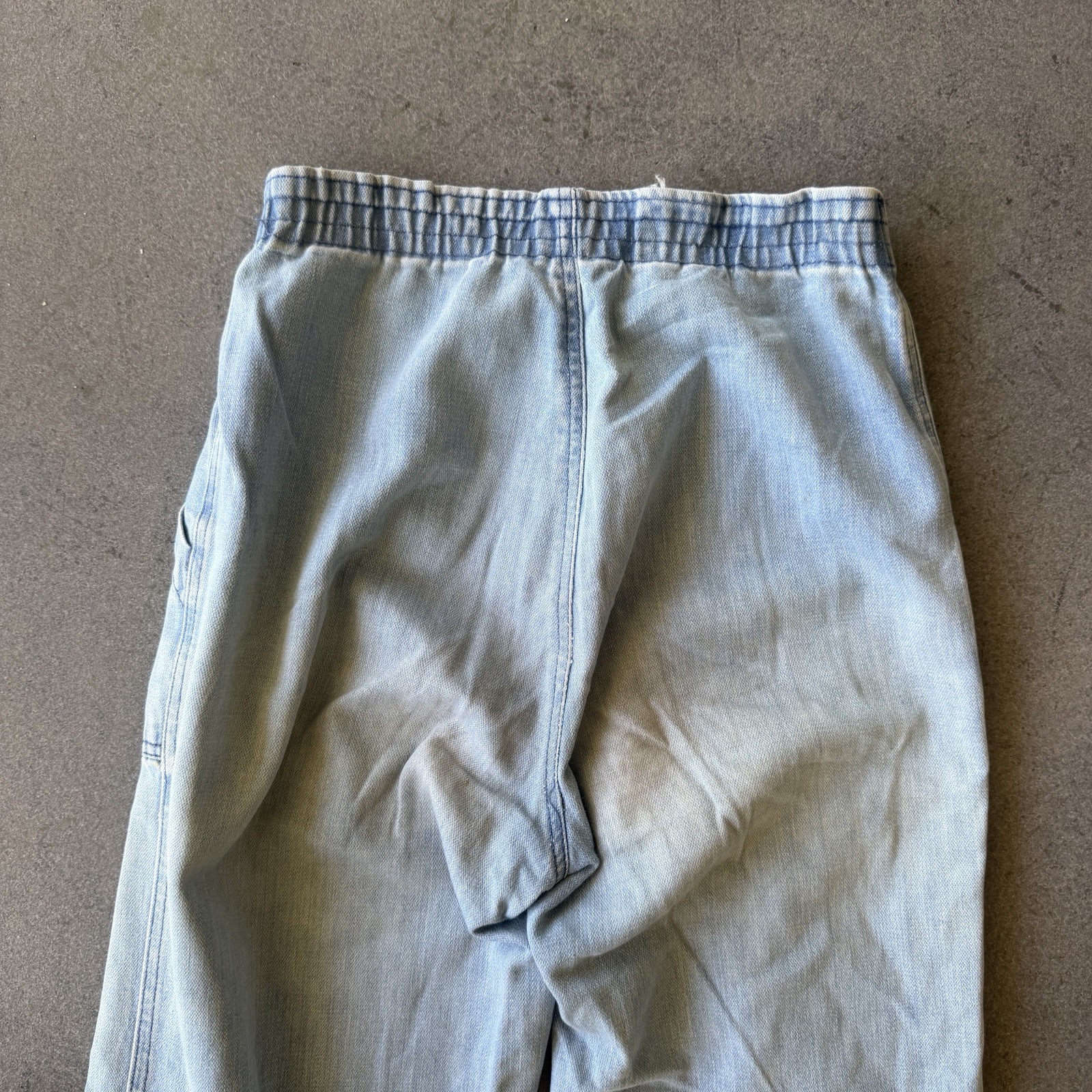 Vintage 60s 70s Women’s Flare Bell Bottom Light Wash Denim Jeans 24×31 Disco