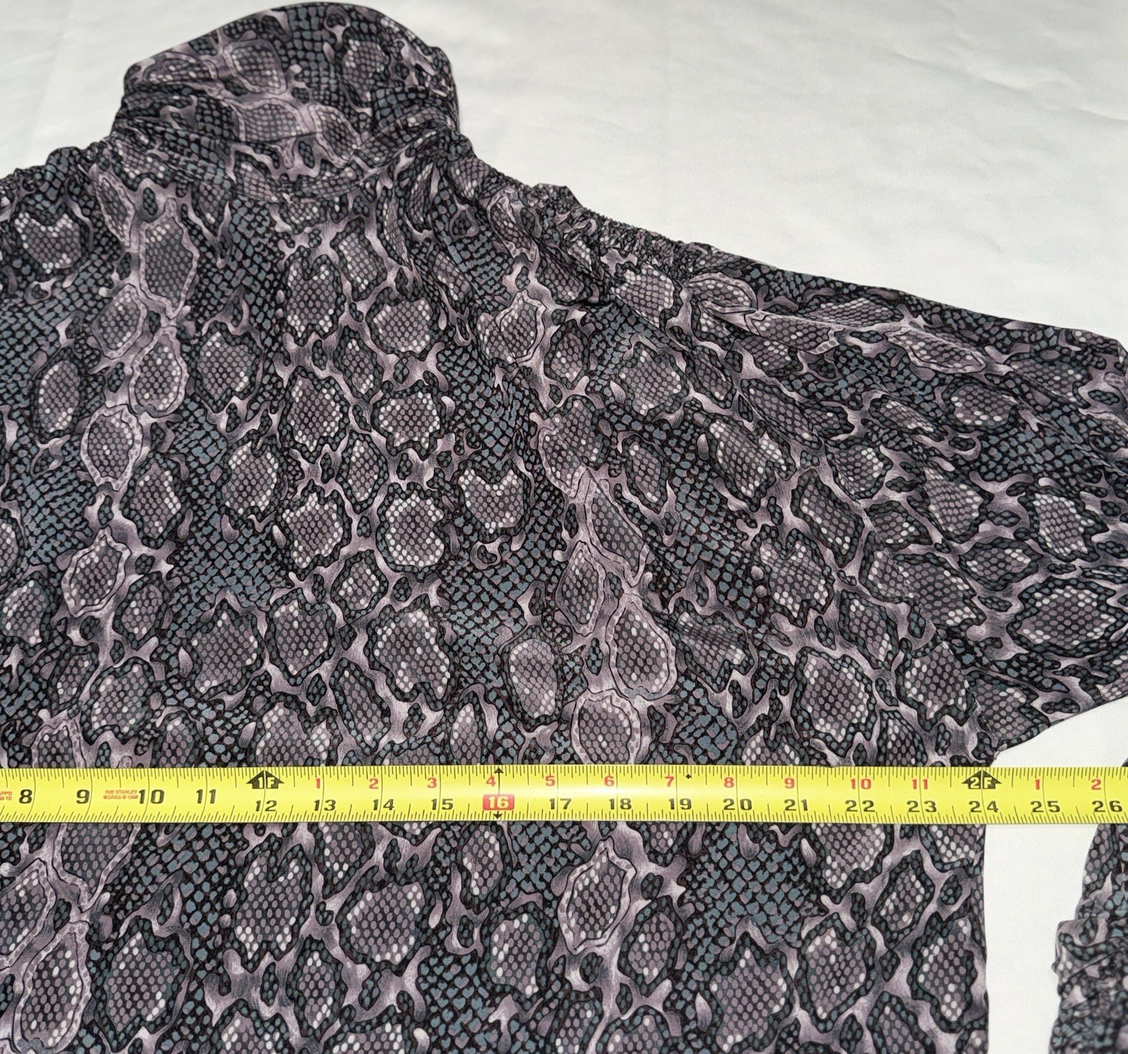VTG Regina Porter Snake Print Blouse Women’s Sz 14 80s Secretary Career Shirt HK