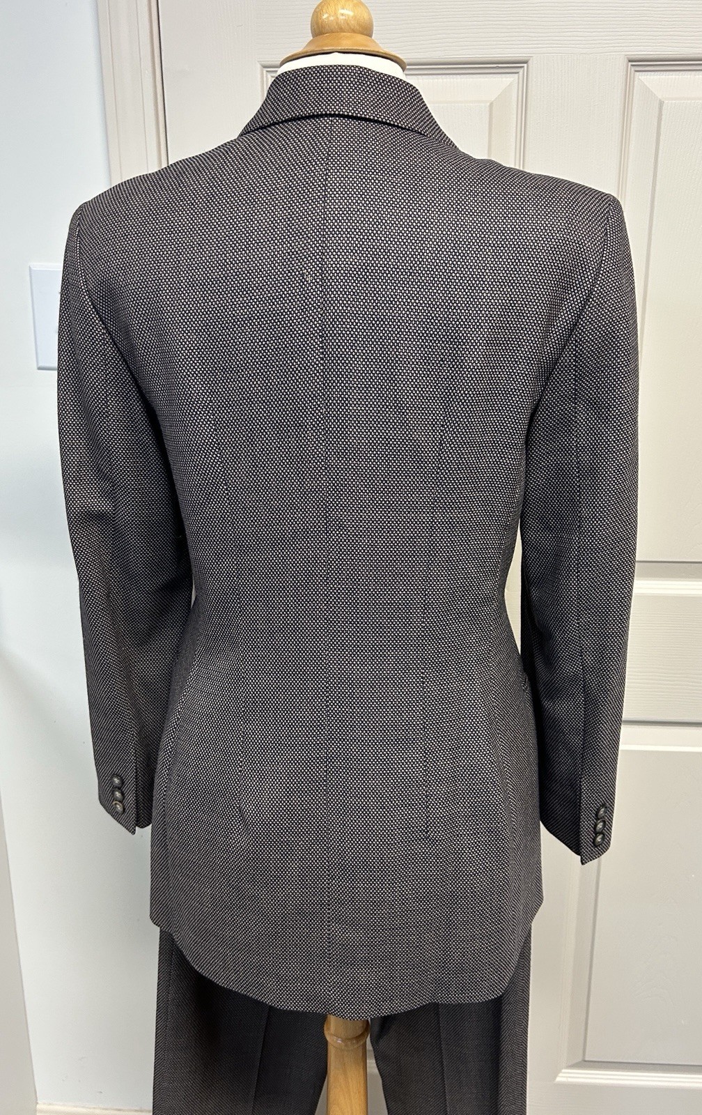 Vtg Pendleton Wool Blend 2-Pc Women’s Gray/Brown Suit Blazer, Pants Sz 6