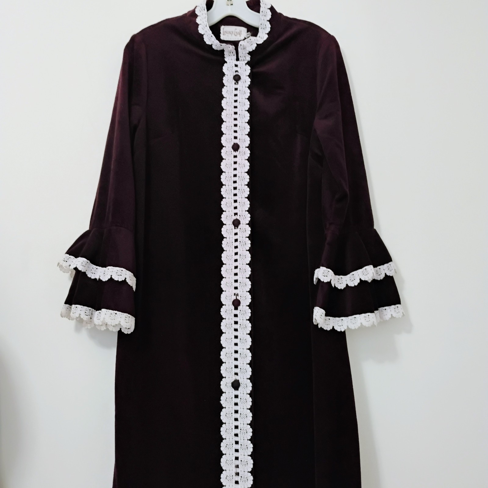 Lounge Craft 60s Or 70s Vintage Velvet Robe Long Nightgown Size Medium Large