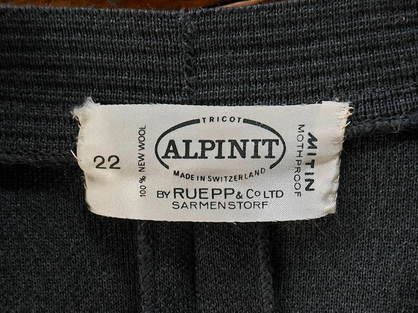 VTG 60s Secretary Alpinit Switzerland Grey Moth Proof 100% Wool Knit Jacket 1X