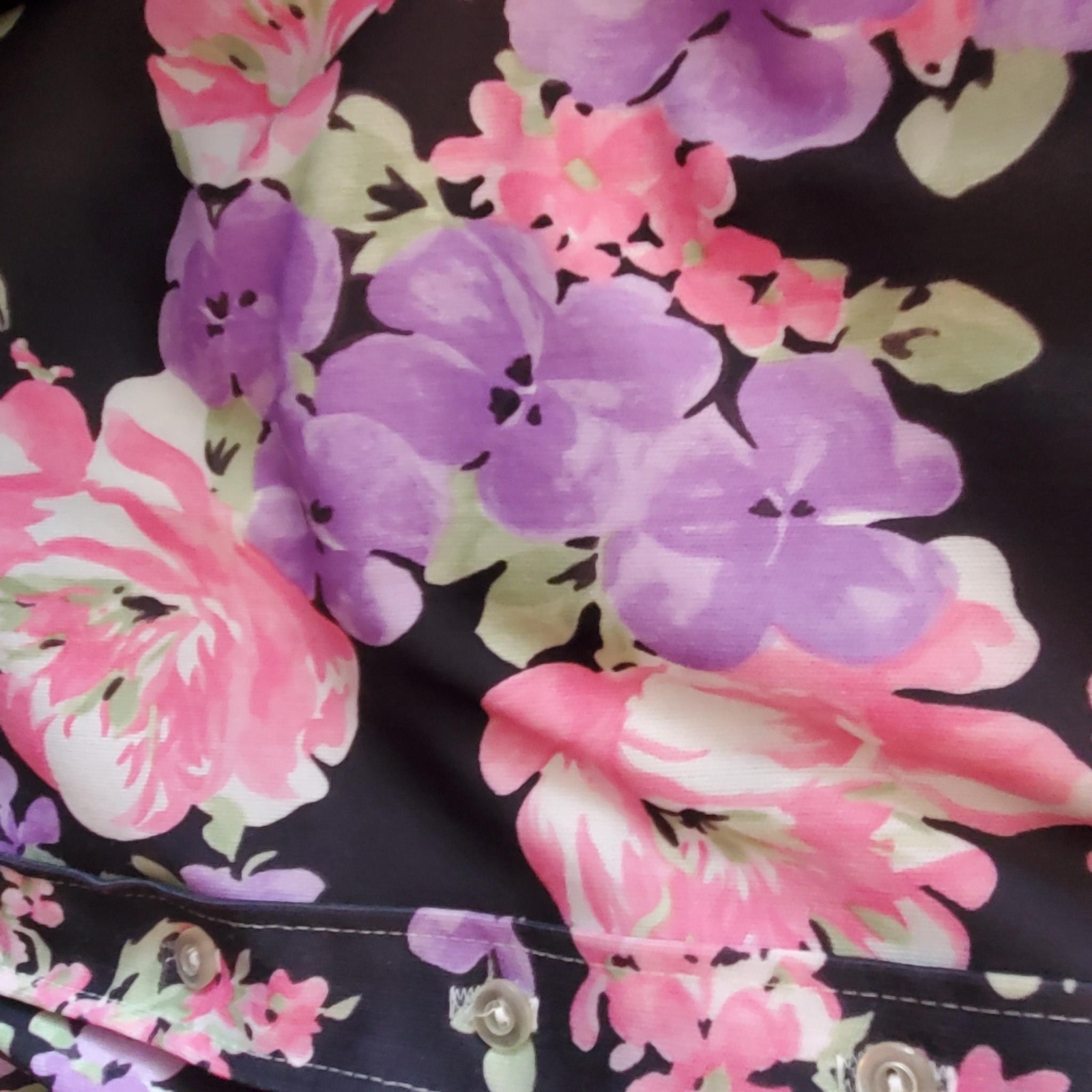 Vintage 70s Pink Purple Black Polyester Knit Blouse Tie NPC Fashions B38