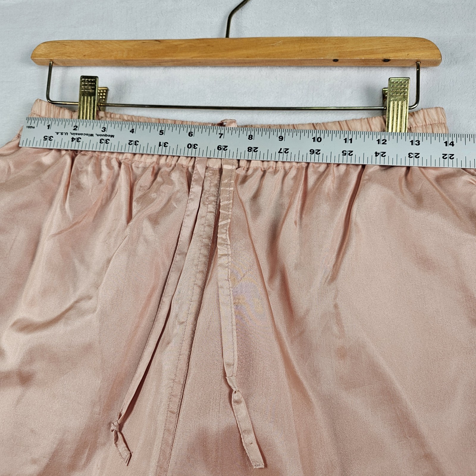 Vtg 90s 80s Outbrook 100% Silk Joggers Womens M 28×29 Track Swish Pants