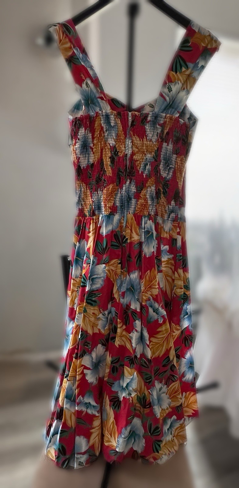 Vintage Hawaiian Classics Dress Made In Hawaii Size M Pink Floral Muumuu 1980s