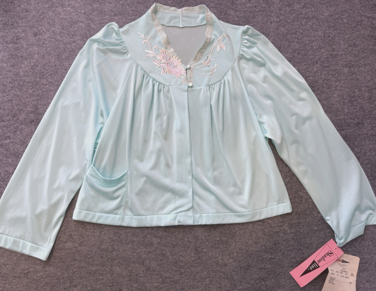 Vtg SHADOWLINE Bed Jacket Robe Cottagecore, Embroidery, Sz S/M, NOS w/Tag 90’s