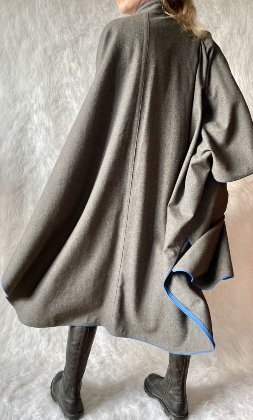 Vintage West Germany Wool Cape Coat | Avant-Garde Oversized Cloak | Minimalism