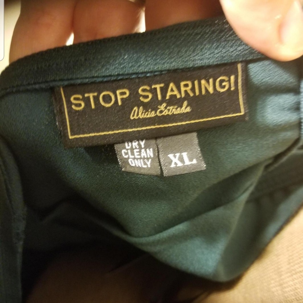 BNWT Stop Staring! Clothing 1950’s Style Dark Green Peplum Halter Dress Size XL