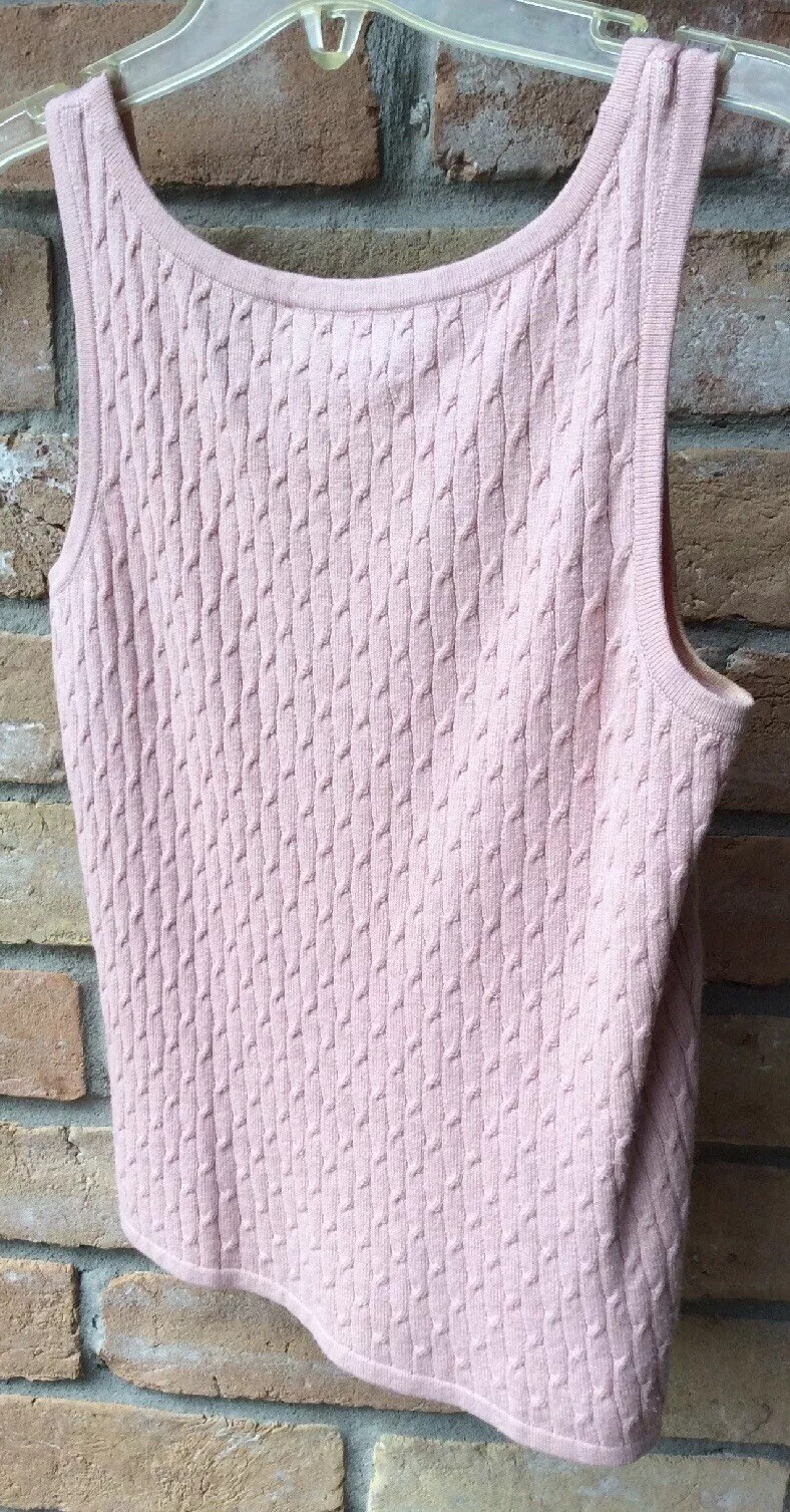 VTG 90s Dana Buchman Pink SILK/ CASHMERE Twin Sweater Set Sz P Petite Y2K