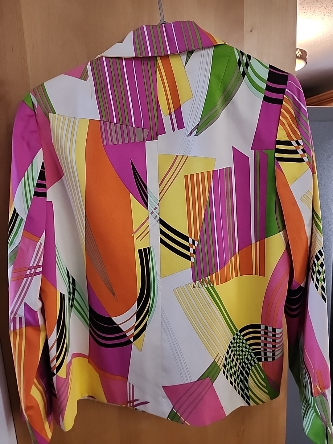 VTG Dana Buchman Blazer Sz10 Women’s Multi Color Coat Jacket Pink Lined Retro