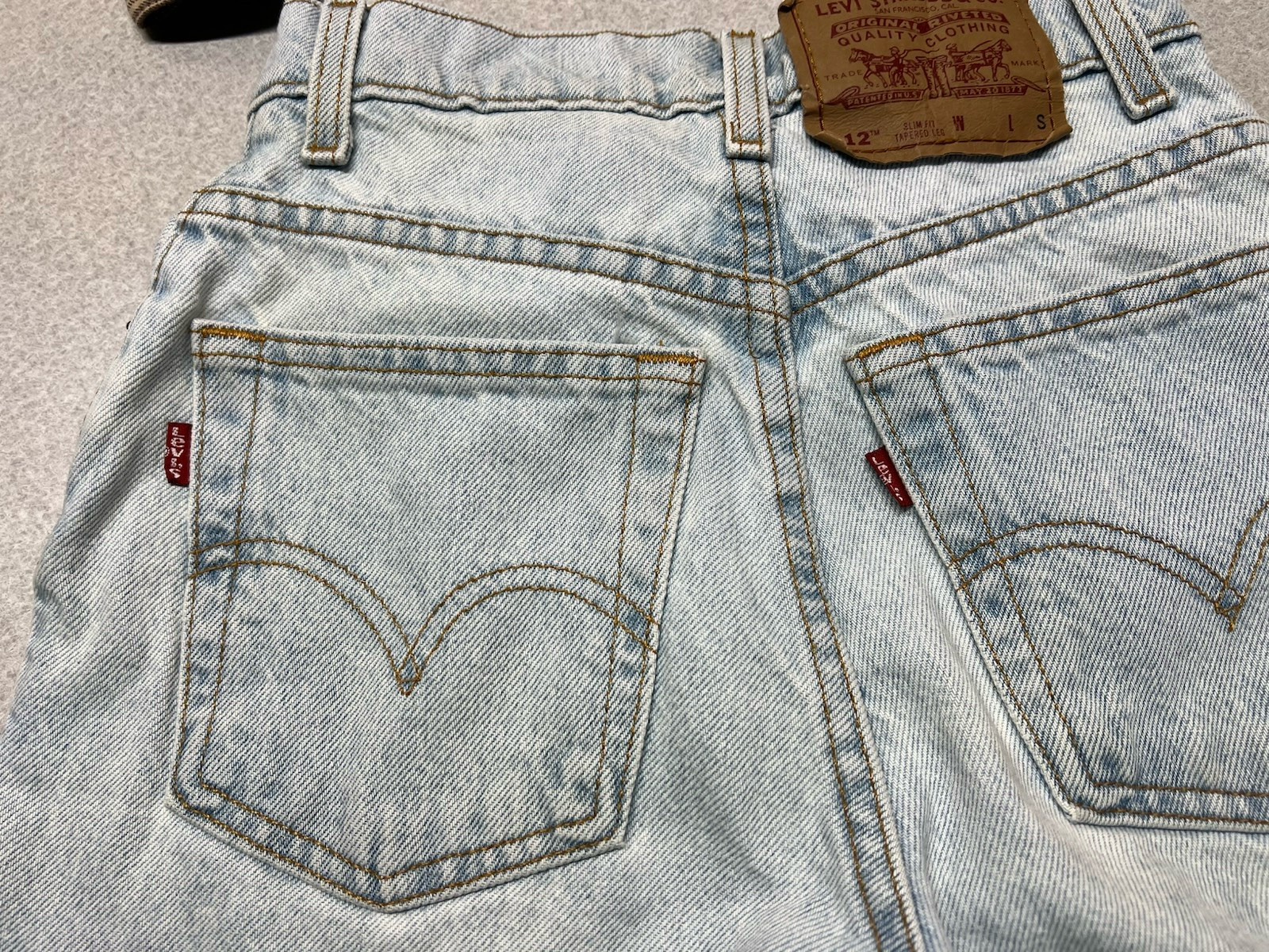 VTG Levi’s 512 DOUBLE BACK Slim Fit Tapered Leg Women’s 1 SHORT 100% Cotton USA