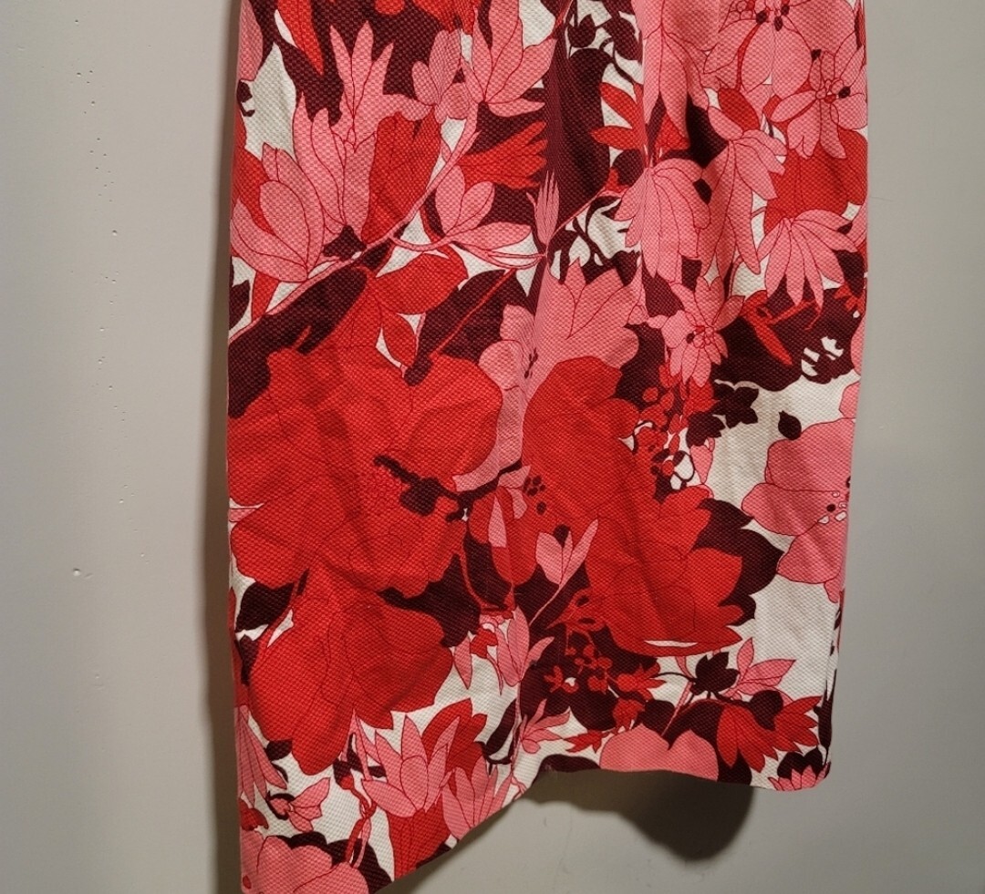 Vintage Donna Ricco Red & Pink Floral Retro 90’s Y2K Halter Dress Size 6
