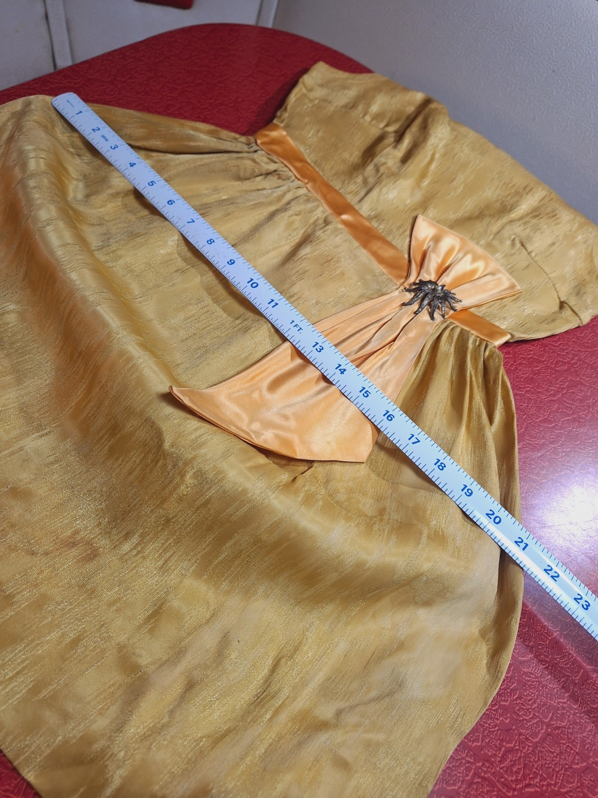 True VTG Mid-century MOD 1960s Cocktail Party Dress Mini S/XS Yellow Gold MCM