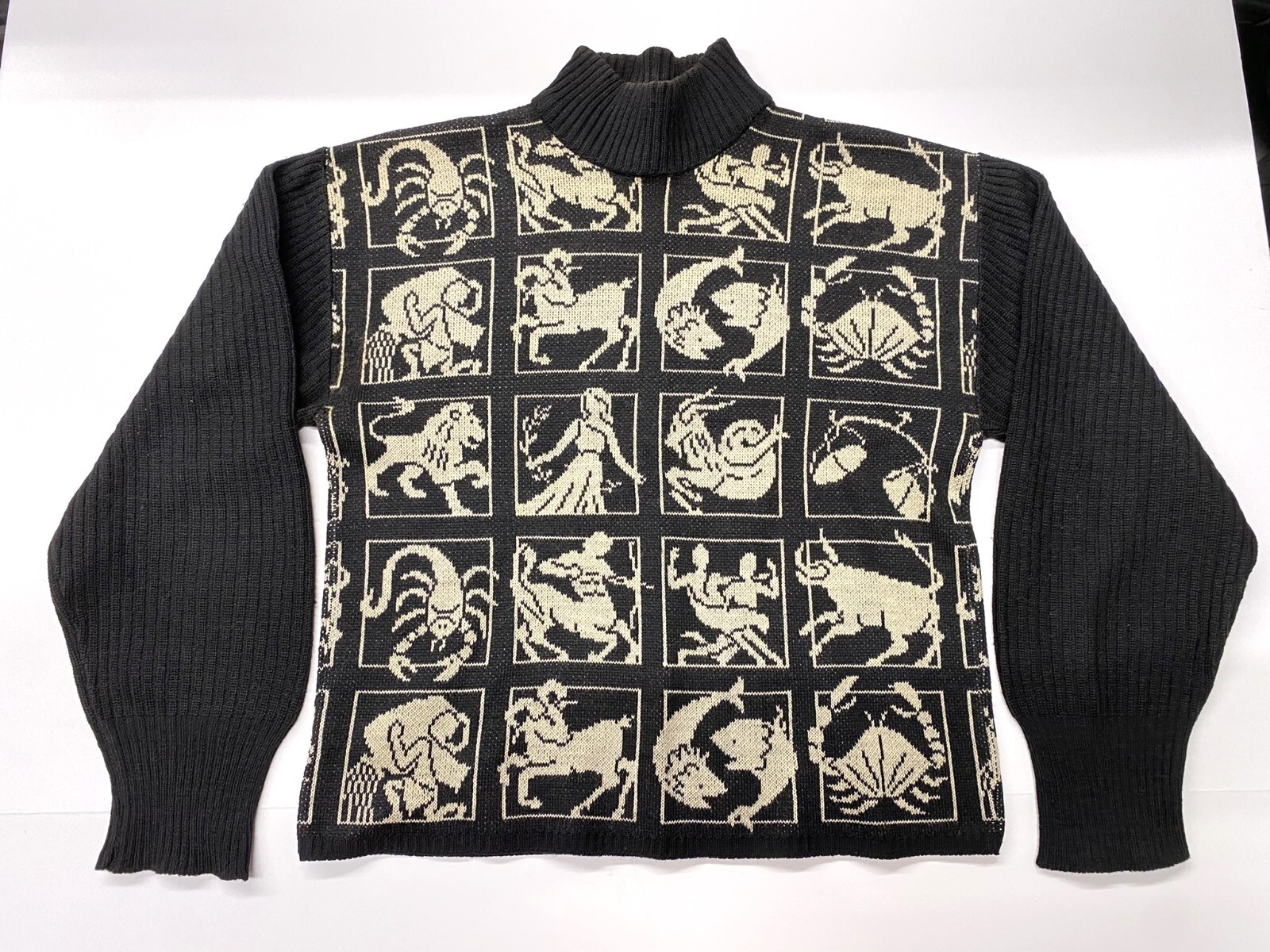 Vintage MCM Mod Zodiac Sweater 1950s 1960s Catalina Knit Wool Mid Century Unisex