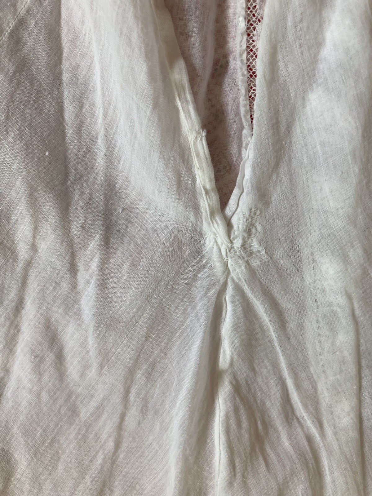 Antique Victorian lawn dress, lace, pin tucks, double tiered skirt XS as is