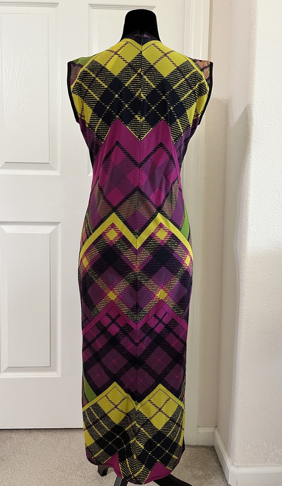 Vintage GIANNI VERSACE Couture Multicolor Silk Dress, Made In Italy