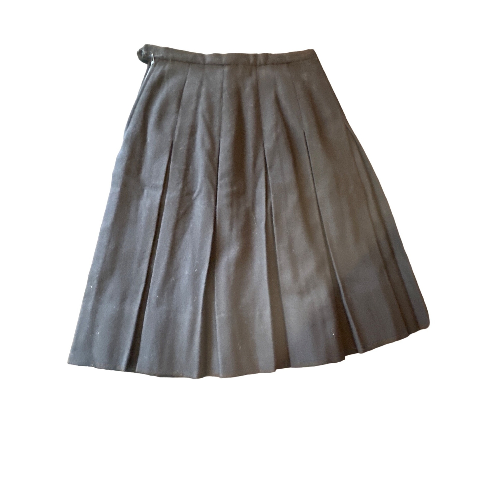 Garland Skirt Black Melospun Vintage Pleated A-Line Knife Pleat Knee Length