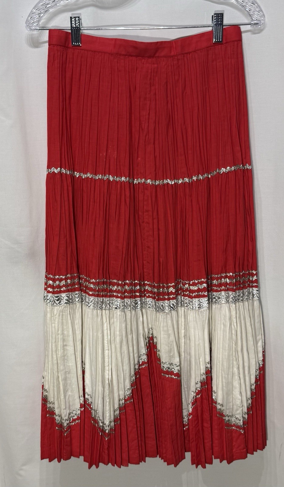 Rodeo Skirt Western Cowgirl Texas Square Native Dance Handmade Pleats VTG SZ 28