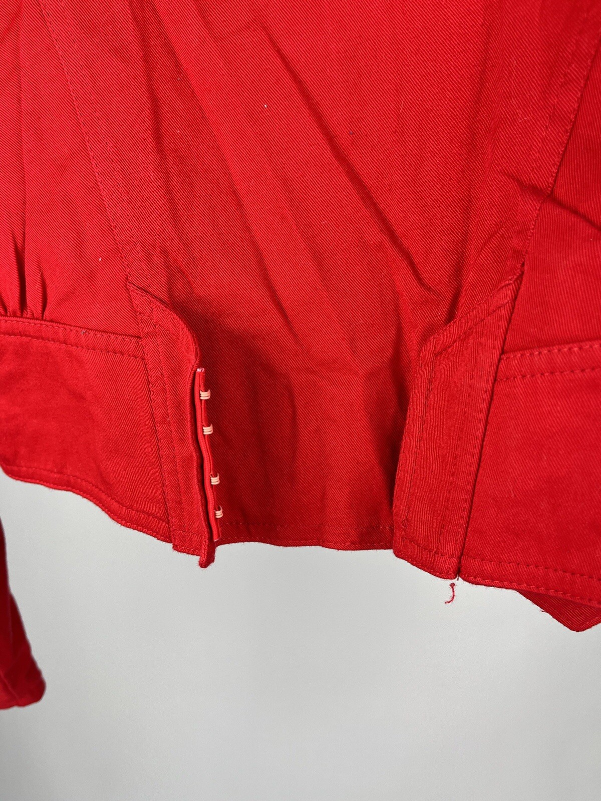 Vintage 80’s Code Nouveau Red 100% Cotton Skirt And Jacket Medium Combo