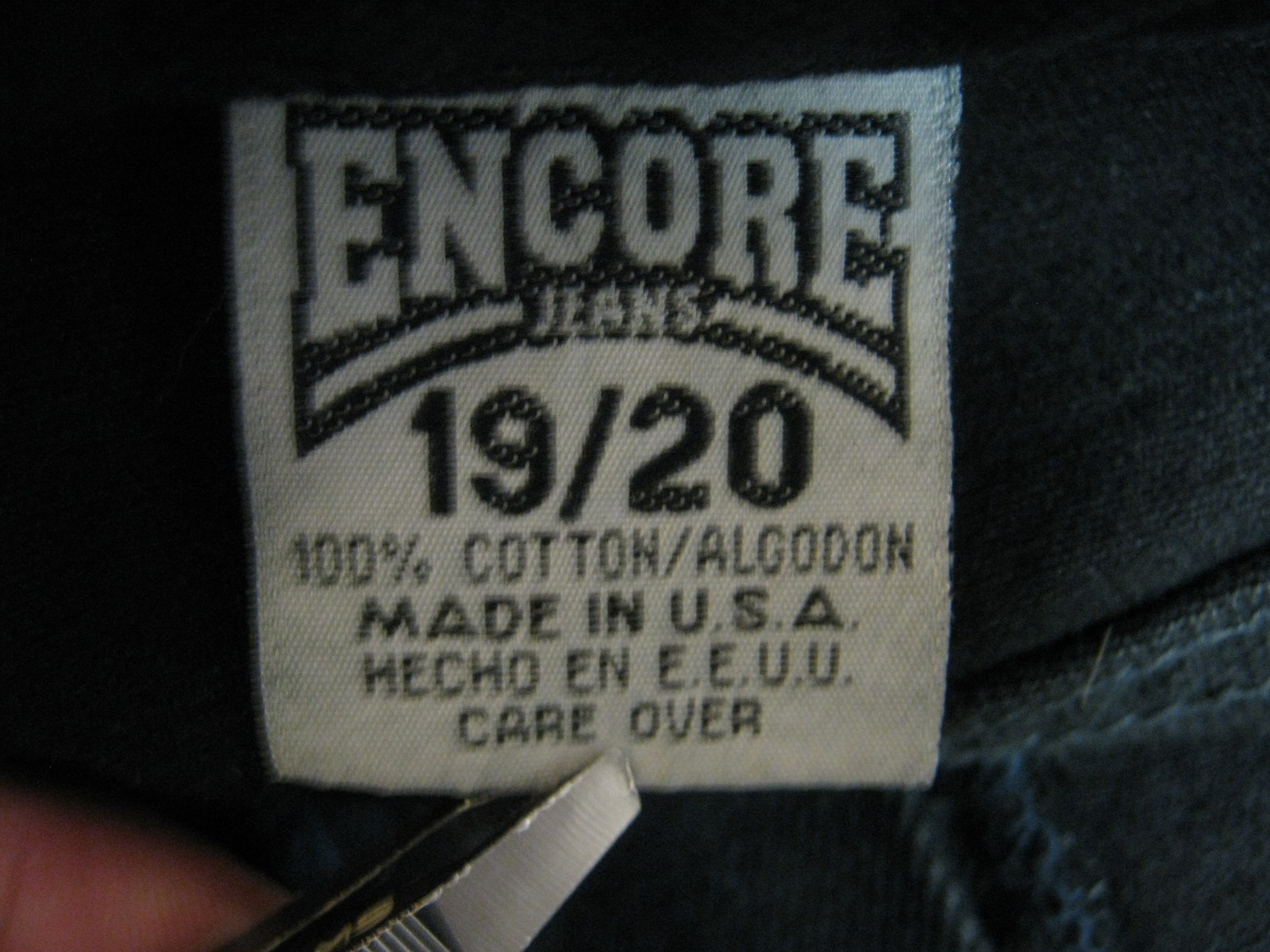 VTG 90’s Encore Black Denim Jeans Size 19 / 20 High Waist Tapered 100% Cotton