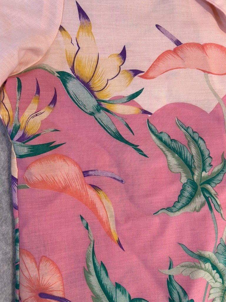 JUDY BOND Women’s Hawaiian Shirt Vintage Size 16 Pink And Green Floral Pattern
