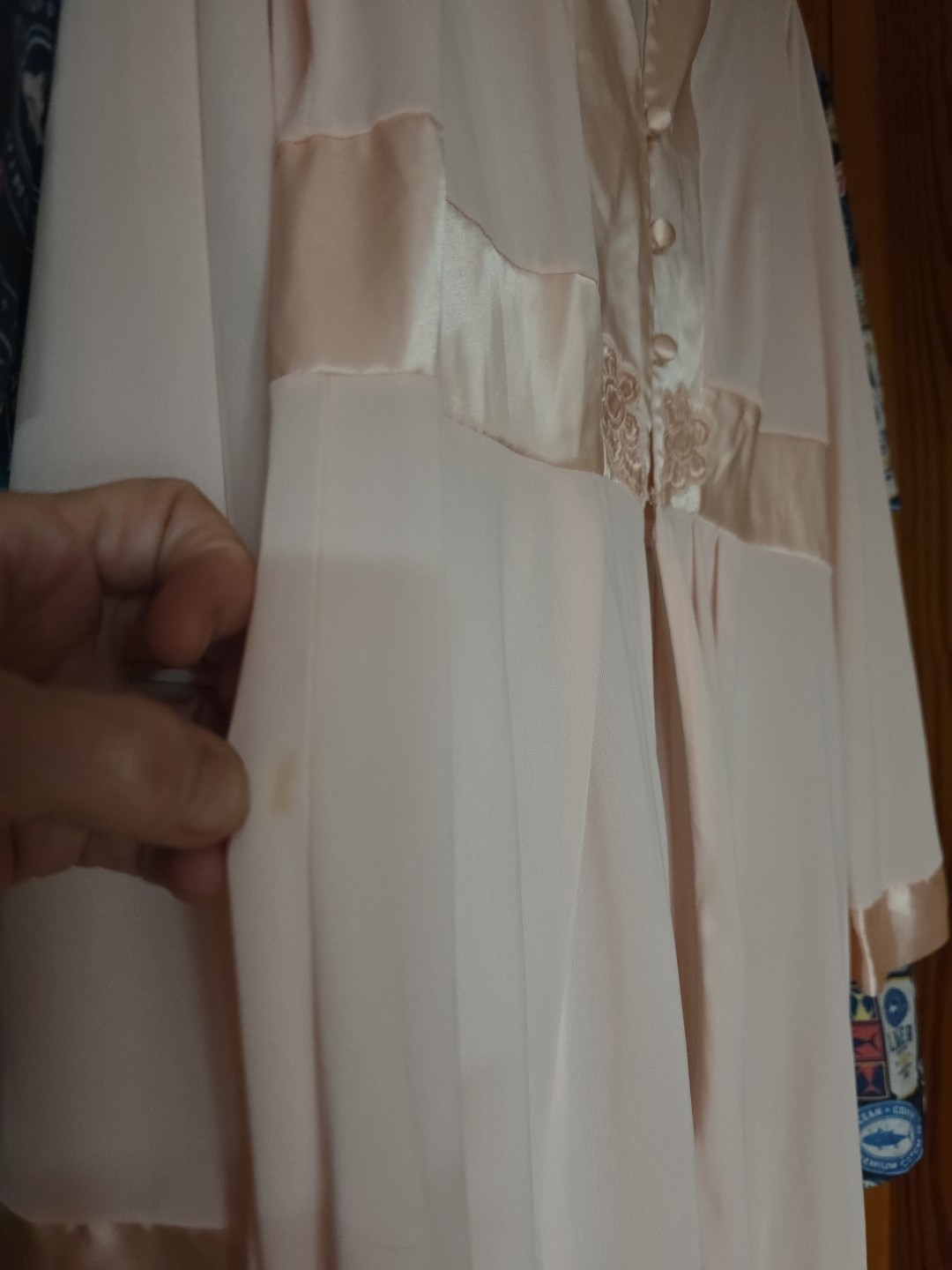 Gossard Artemis Vtg 50-60s Nylon Robe Housecoat Button/Zip Med Pale Pink