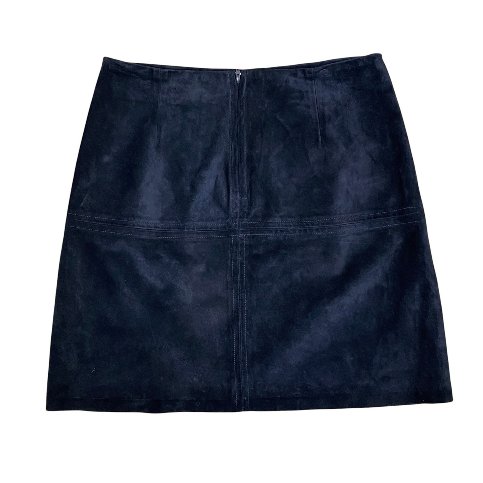 Vintage Suede Skirt Size 10 Midnight Blue Ann Taylor