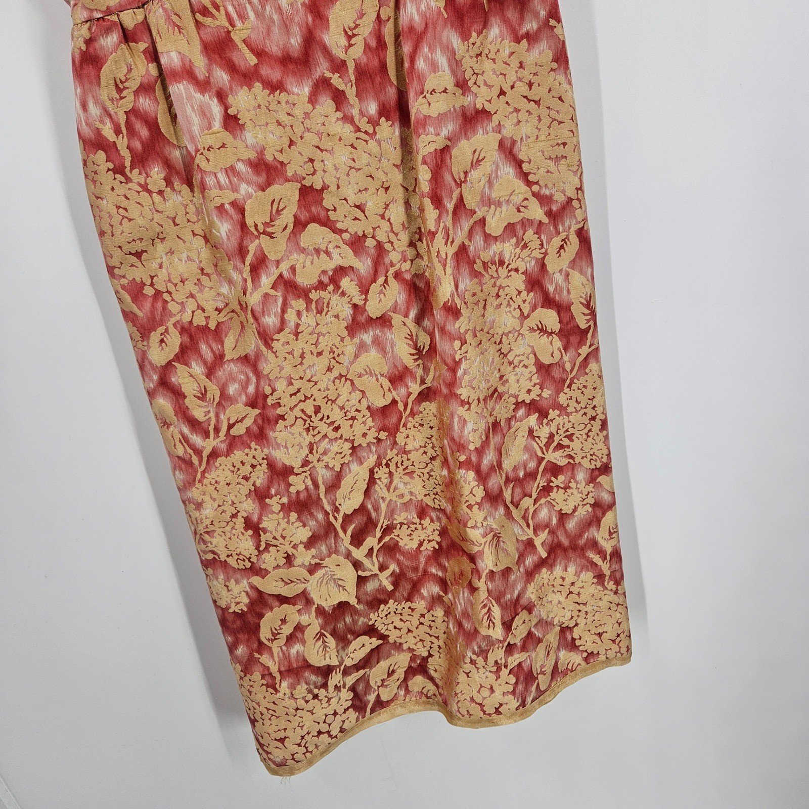 Vintage 1950s Mollie Parnis Dress Set Pink Gold Floral Brocade Office Mad Men XS