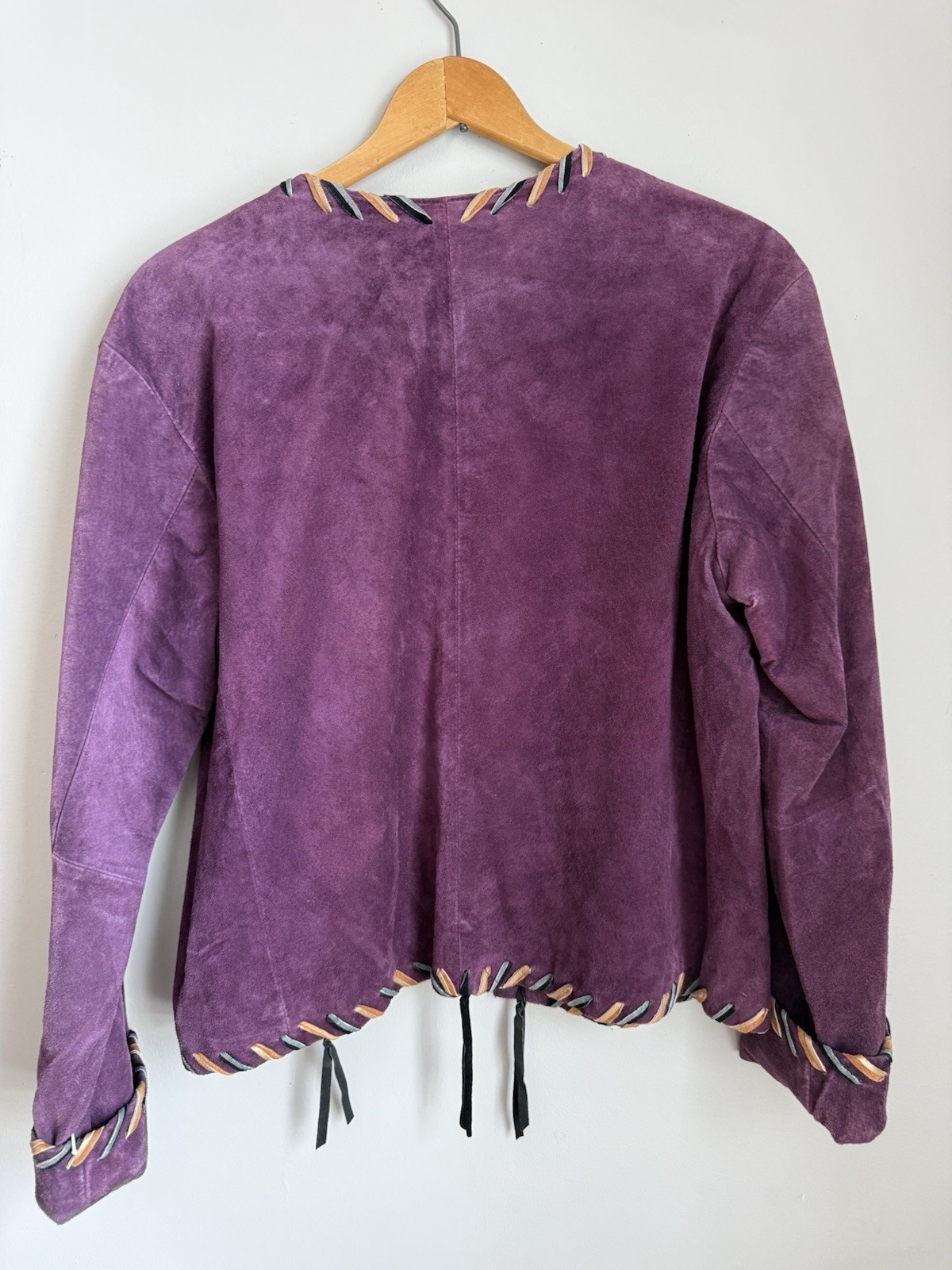 Vtg SFR Santa Fe Recreations Purple Suede Fringe Western Braided One Of A Kind M