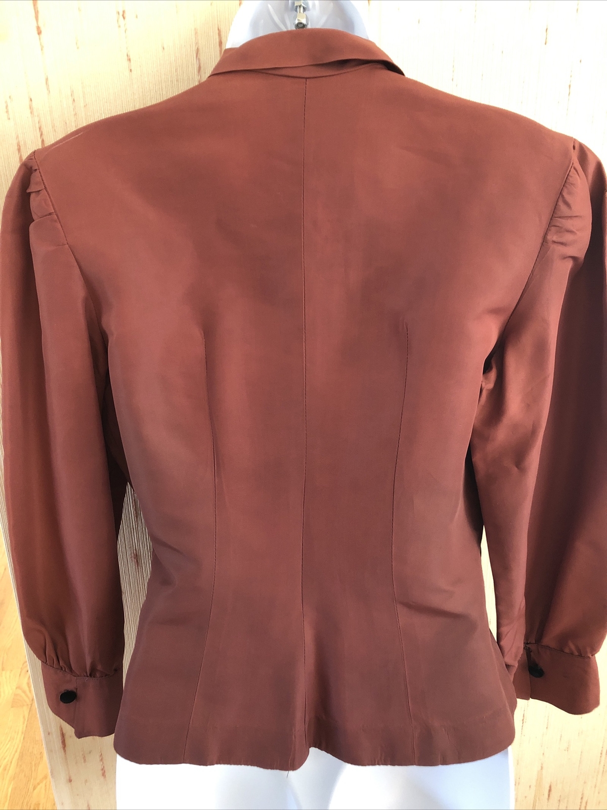 Victorian Antique Mauve Blouse W/ Velvet Buttons Lace Flower Size S/M