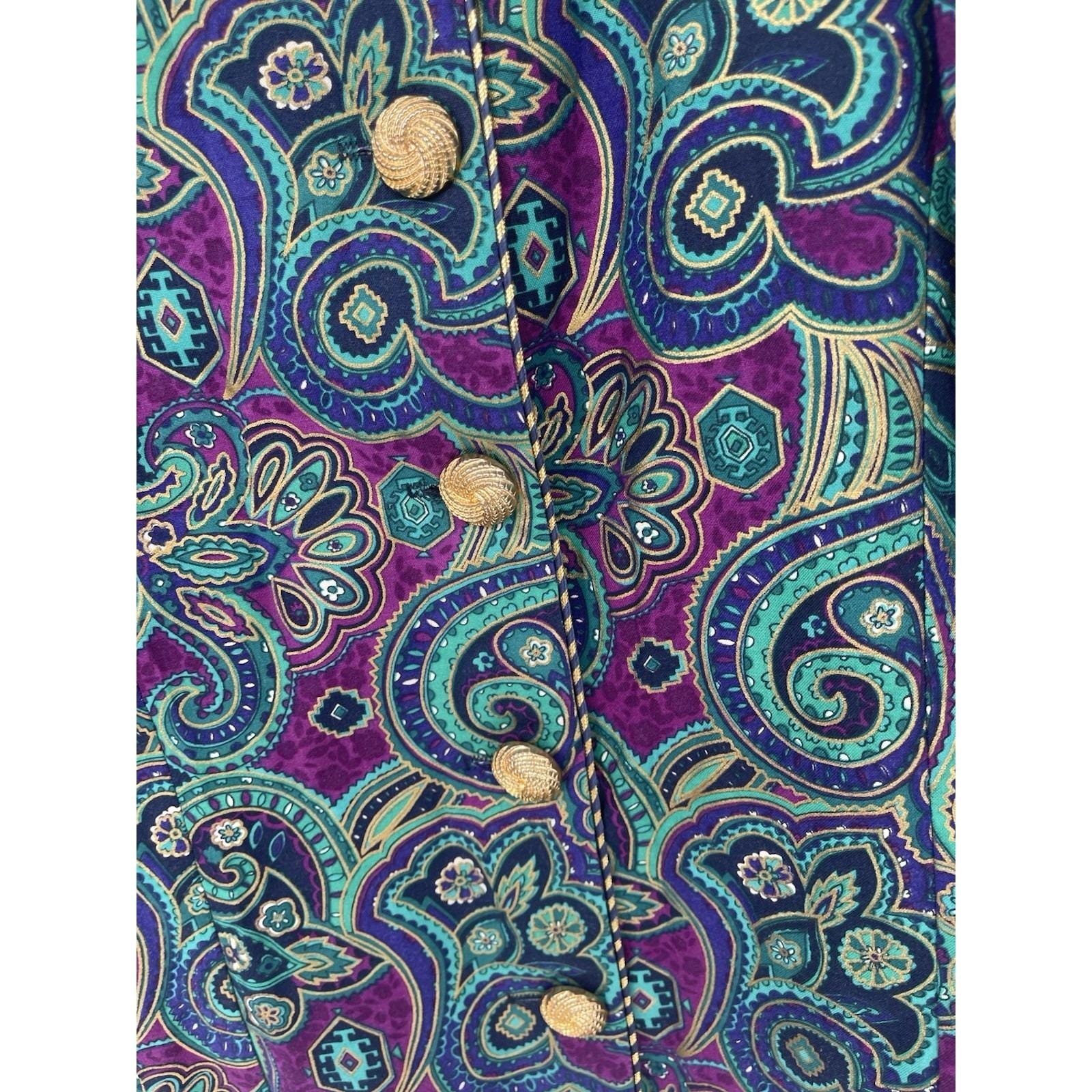 vtg just in thyme ltd womens size 6 floral jacket rayon blend Shoulder Pads