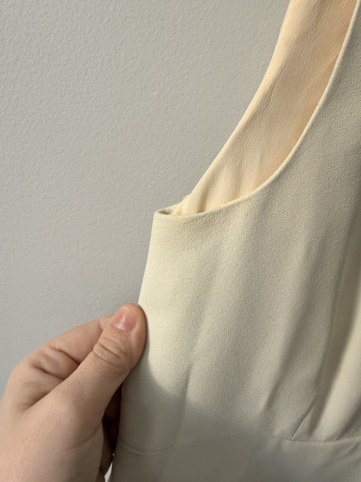 Saks Fifth Avenue 1950’s Cream Dress With Button Accents Small Zipper Back
