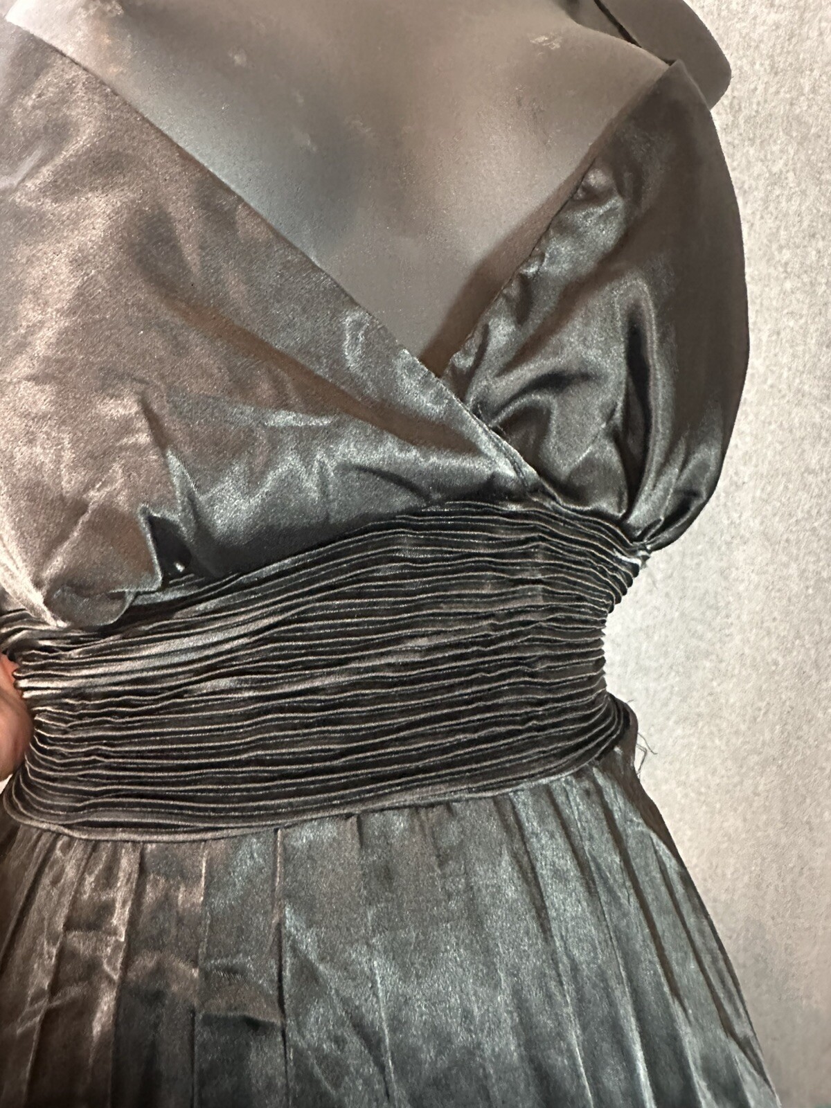 Y2k 90’s Gossip Girl Fairy Goth Grunge Baby Doll Satin Pleated A Line Dress