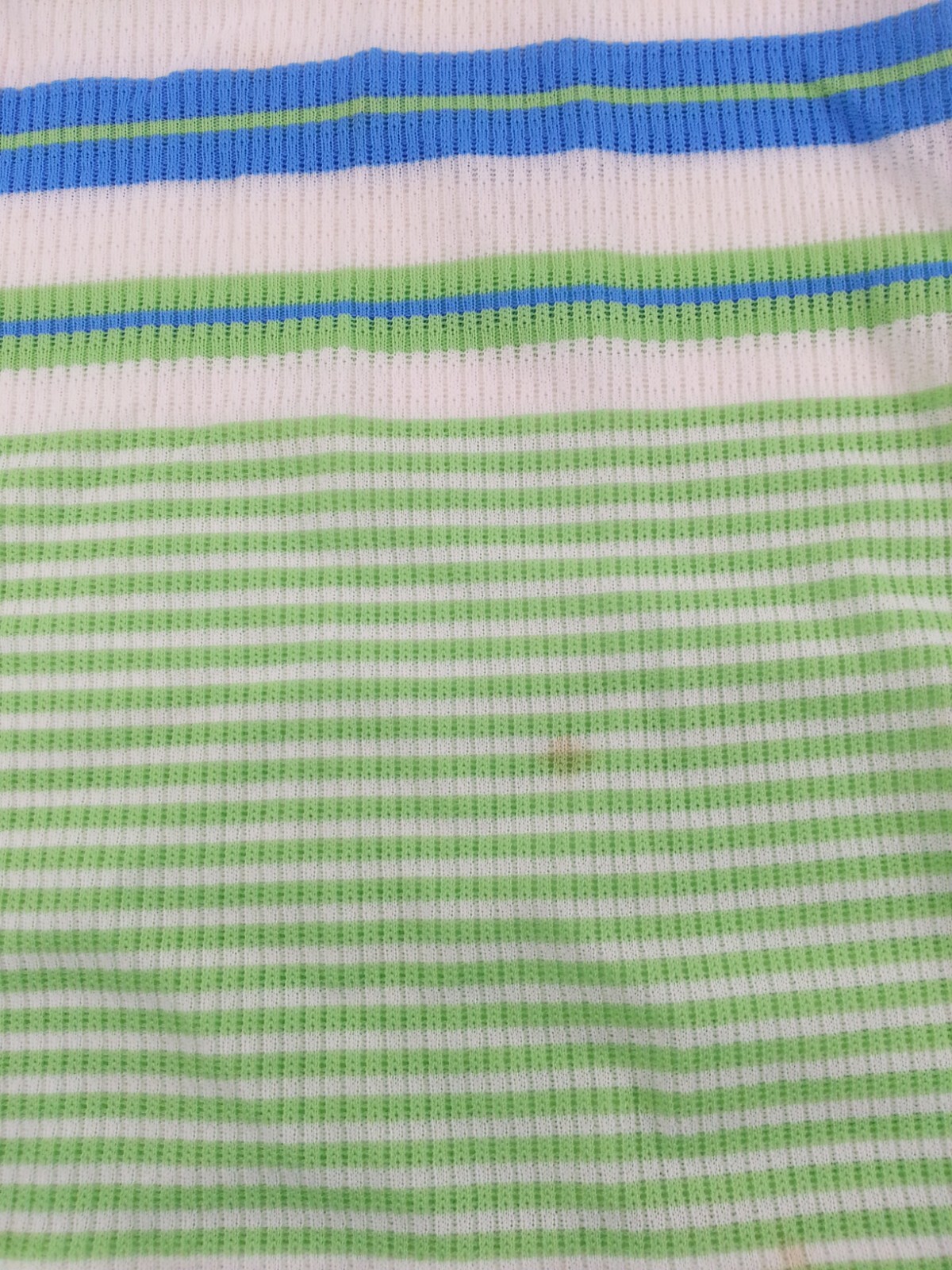 Vintage Retro 1970s Lucky Tops L & K Size M Tank Top Line Green Blue Sleeveless