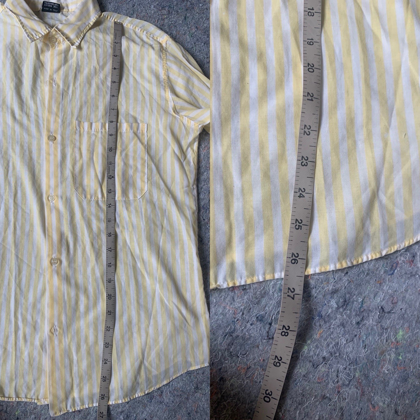 Vintage late 70s early 80s soft lightweight yellow white striped layering top