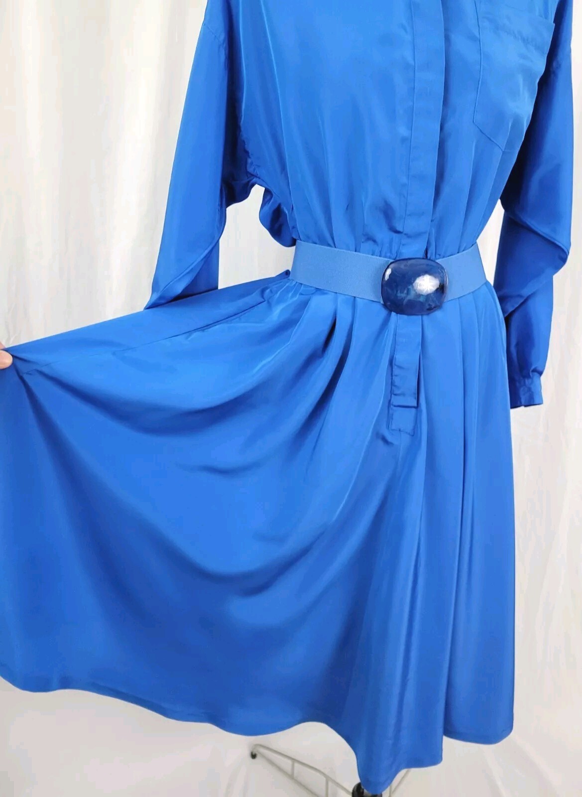 Vintage Impromptu L/S Blue Shirt Dress w Matching Belt Size 7/8