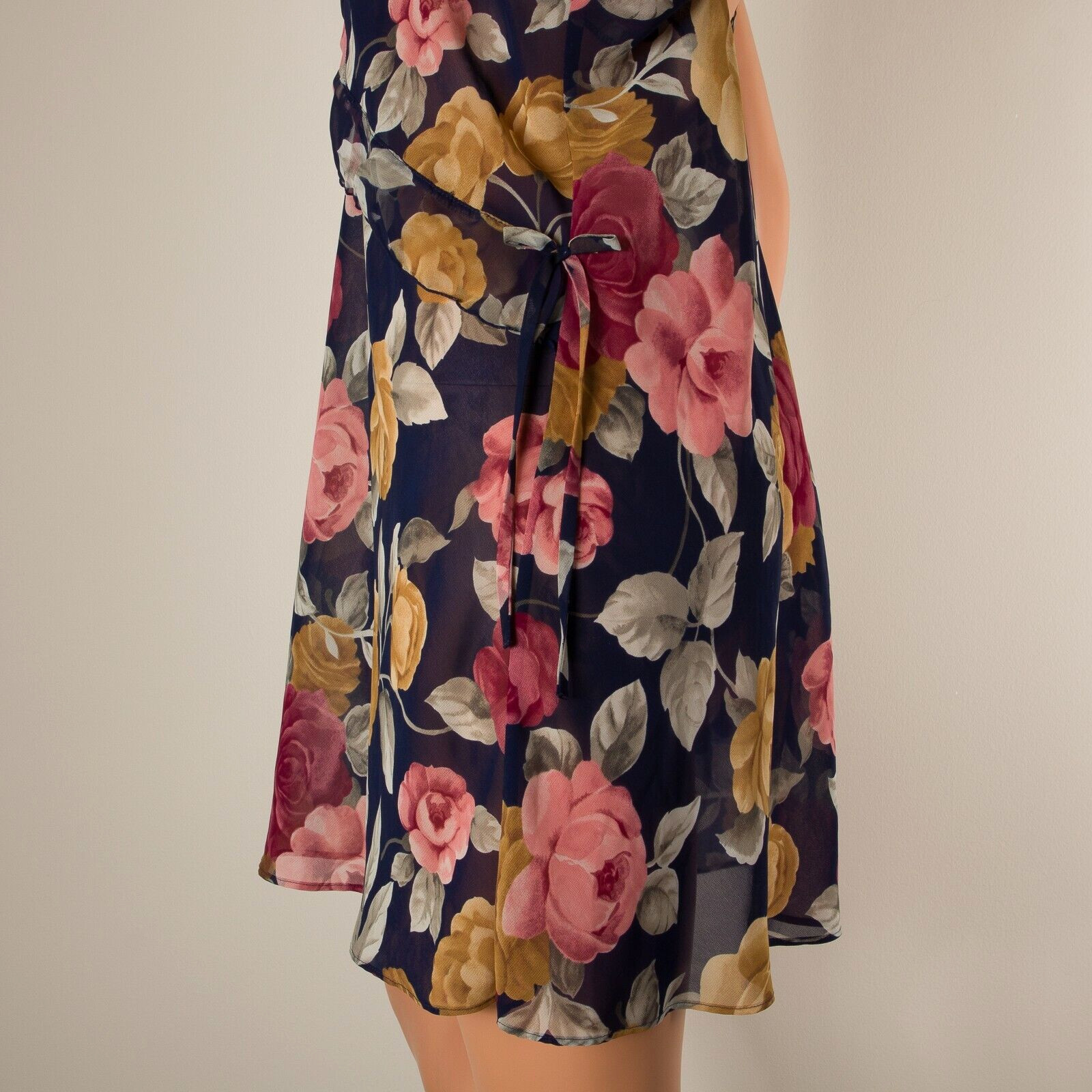 💖 Vintage VICTORIA’S SECRET Chiffon Semi Sheer Chemise Floral Slip Dress L