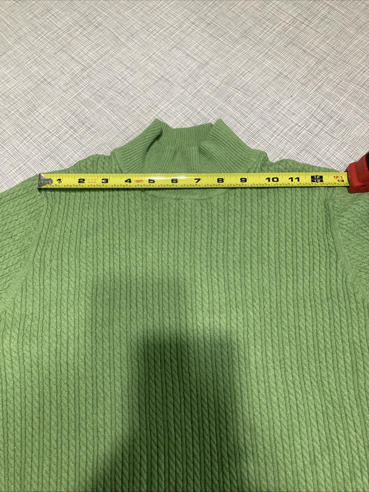 Vtg Y2K Charter Club Women’s 2X Ribbed Turtleneck Sweater Green Rayon Nylon GUC