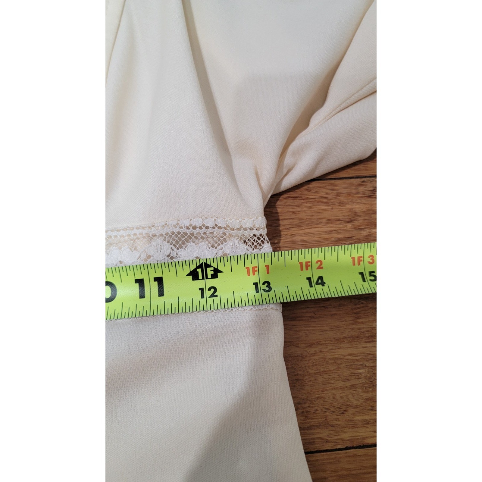 Act I New York Maxi Dress Women S Cream Vintage 70s Lace Bell Sleeve Prairie