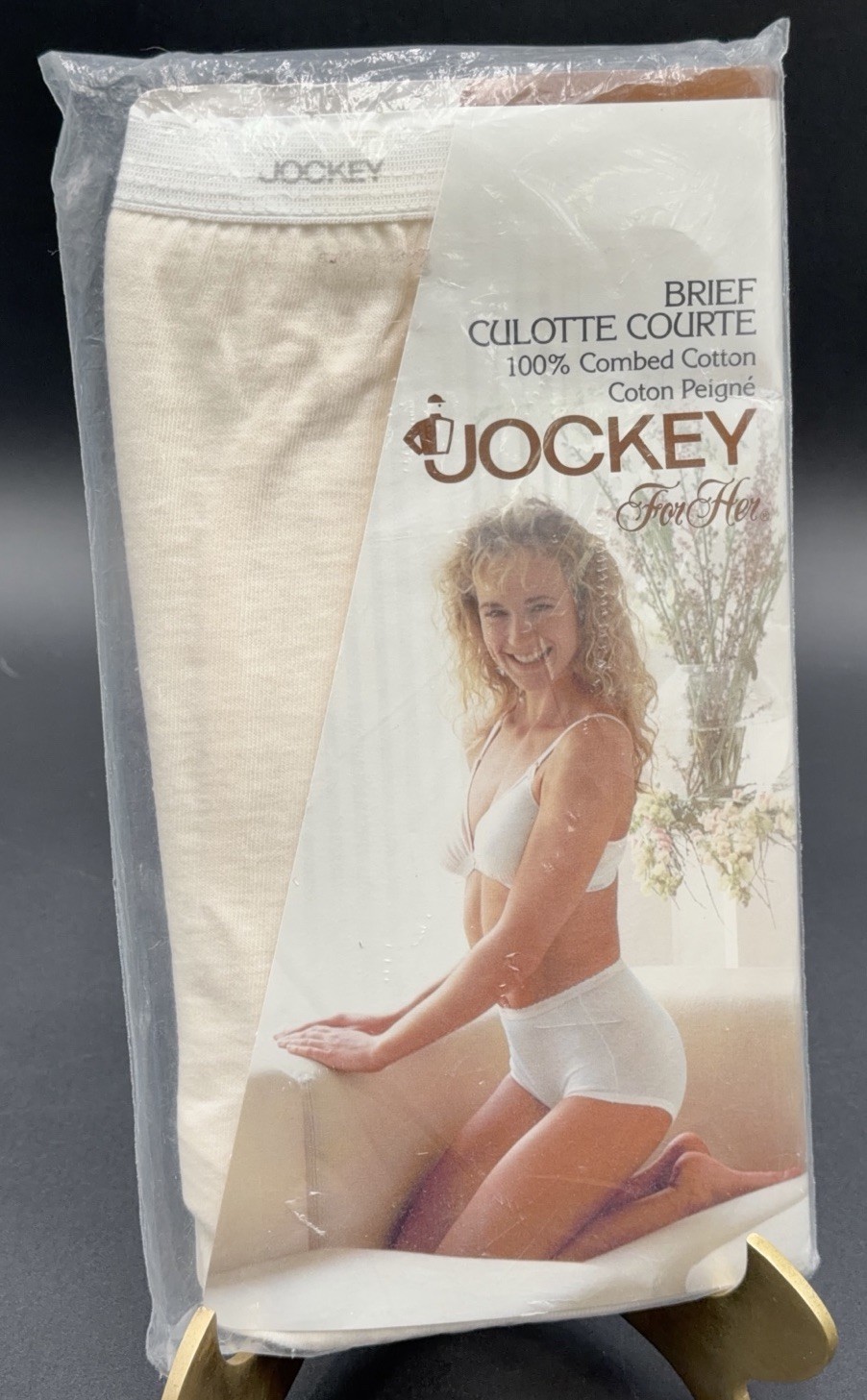 Vintage 1992 Jockey For Her Brief Culotte Courte Ivory Size 7 L Panties Cotton