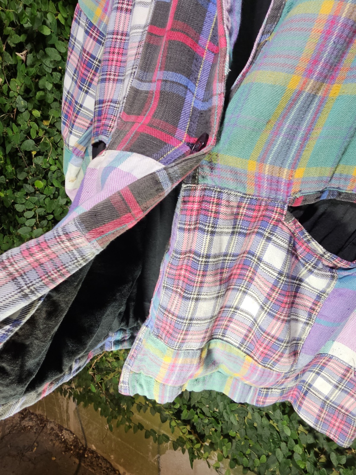 Vintage 80s Tangibles Patchwork Plaid Blazer Boho Preppy Sz M Jacket