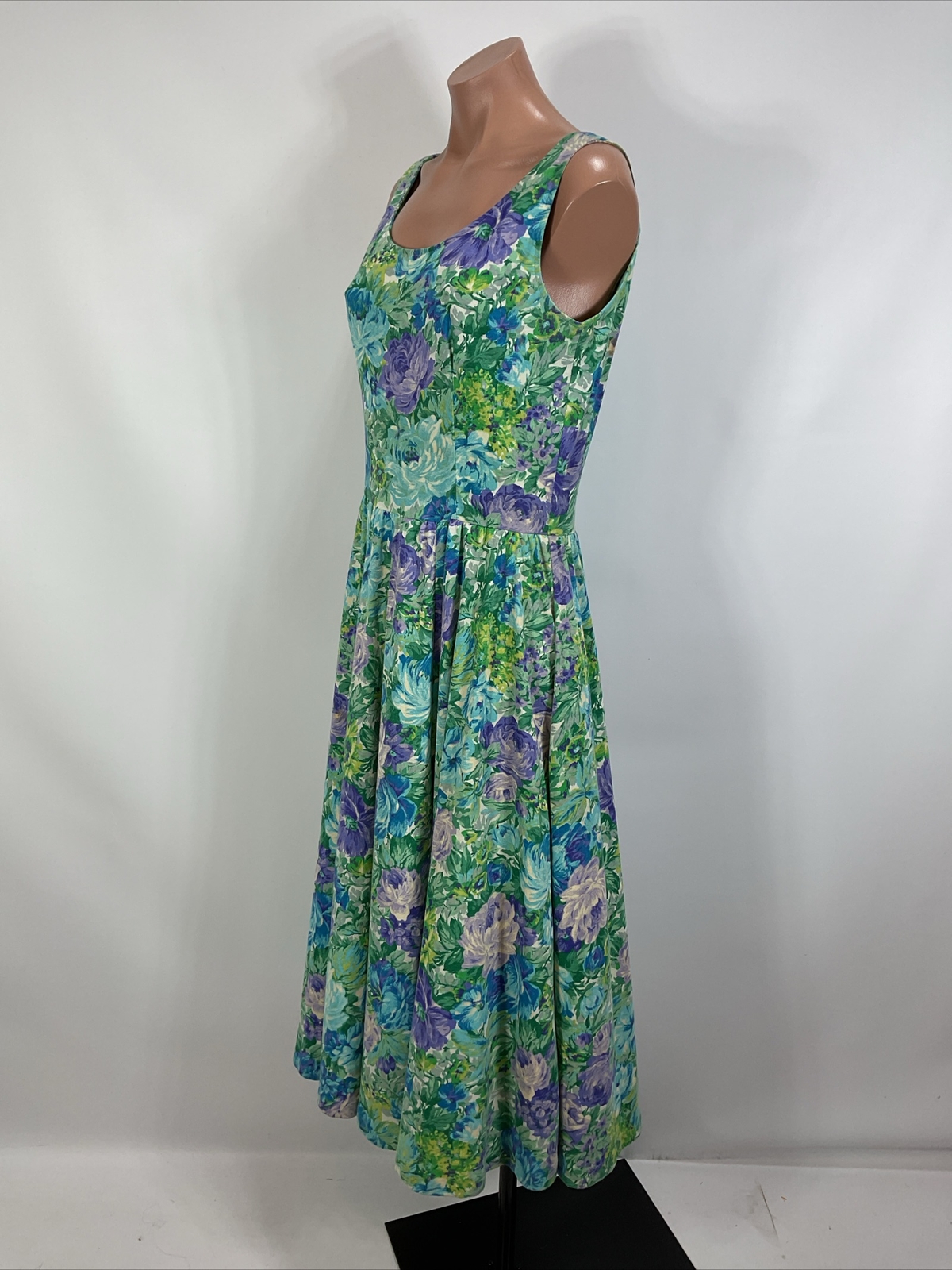 Vintage Expo Dress 80s Floral Sundress Puff Sleeve Cardigan Set Cottagecore Sz 8