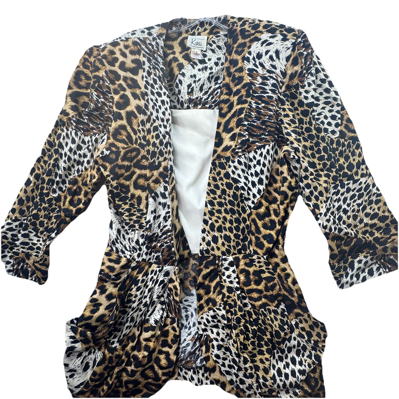 Vintage 70s 80s Union Made In USA Blazer Blouse Women’s Small Animal Print