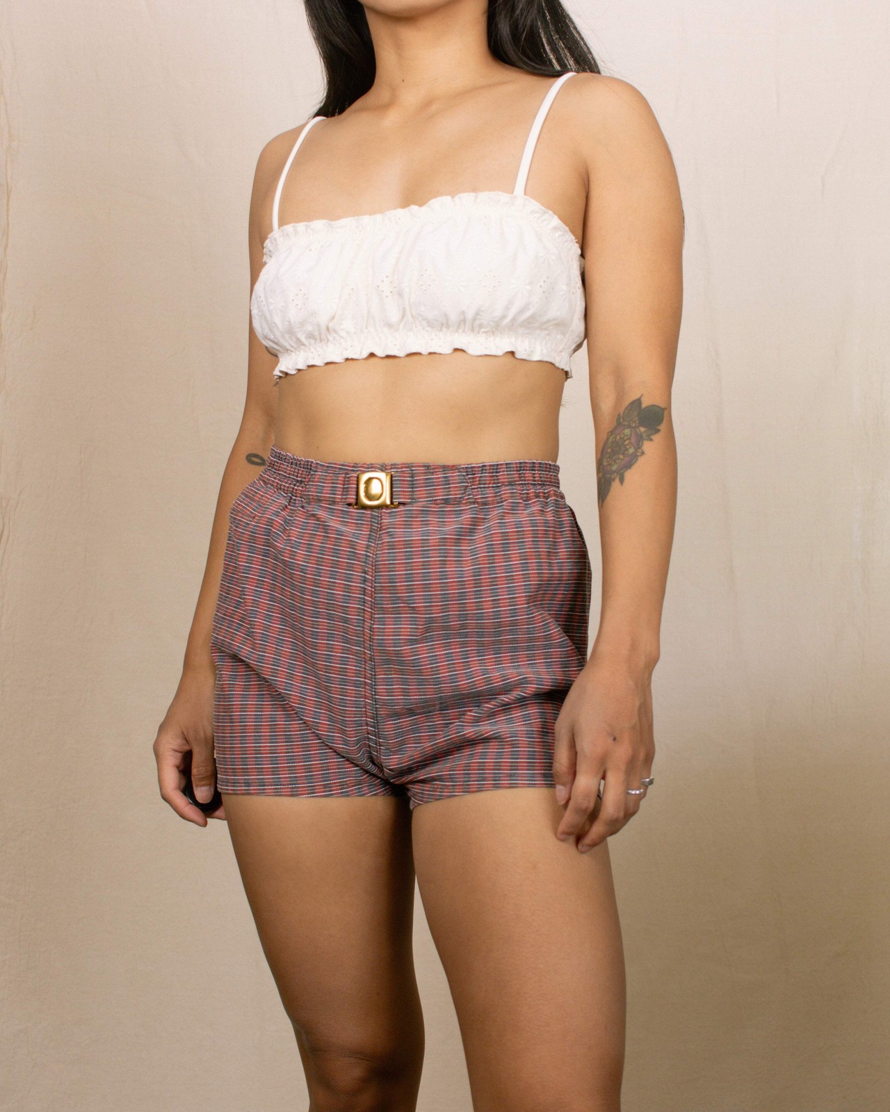 Vintage 1960s–1970s Striped Hot Shorts Size 24″–26″ Waist