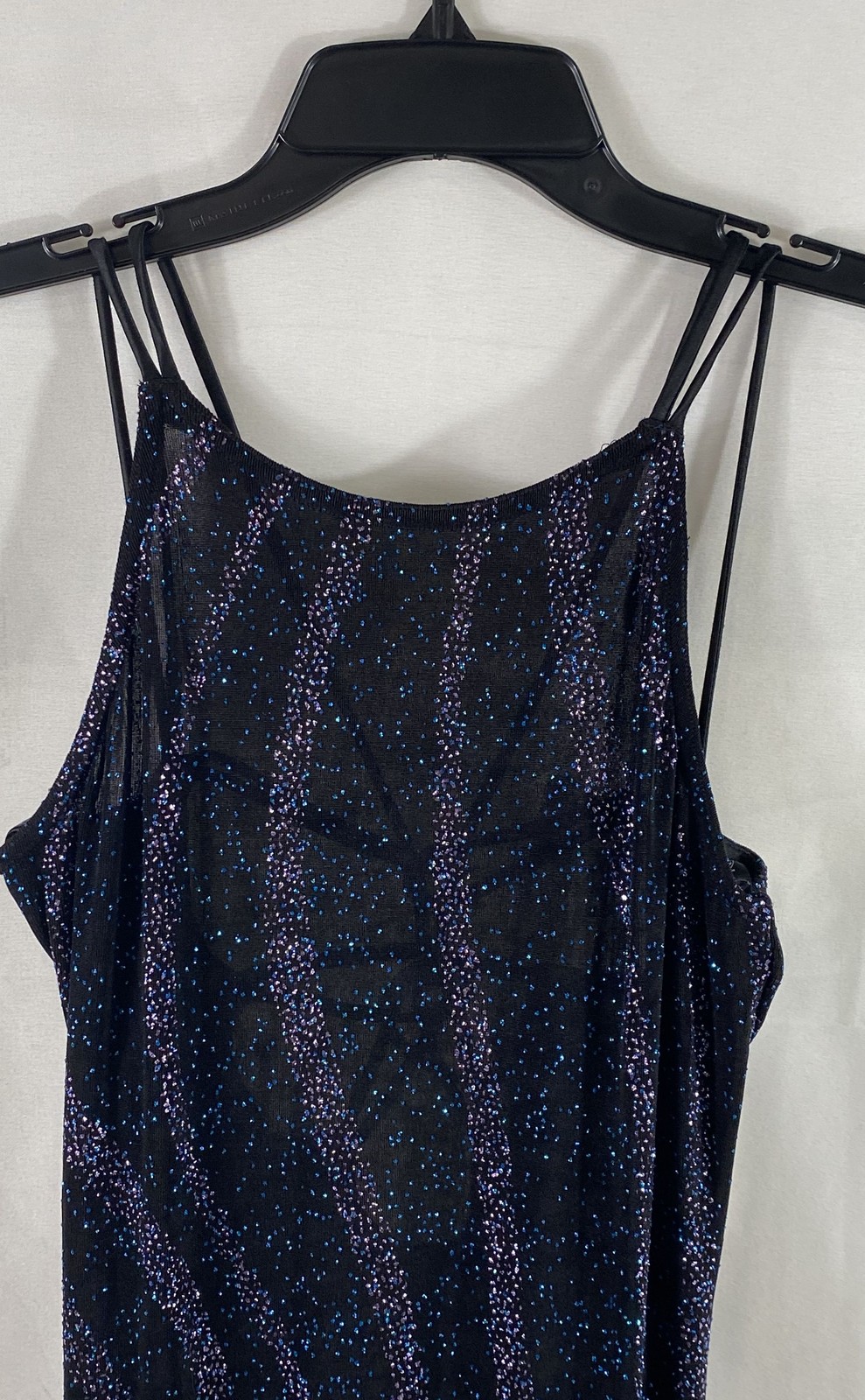 Roberta Women’s Blue Glitter Gown Vintage Y2K Multi-Strap Back NWT Sz L