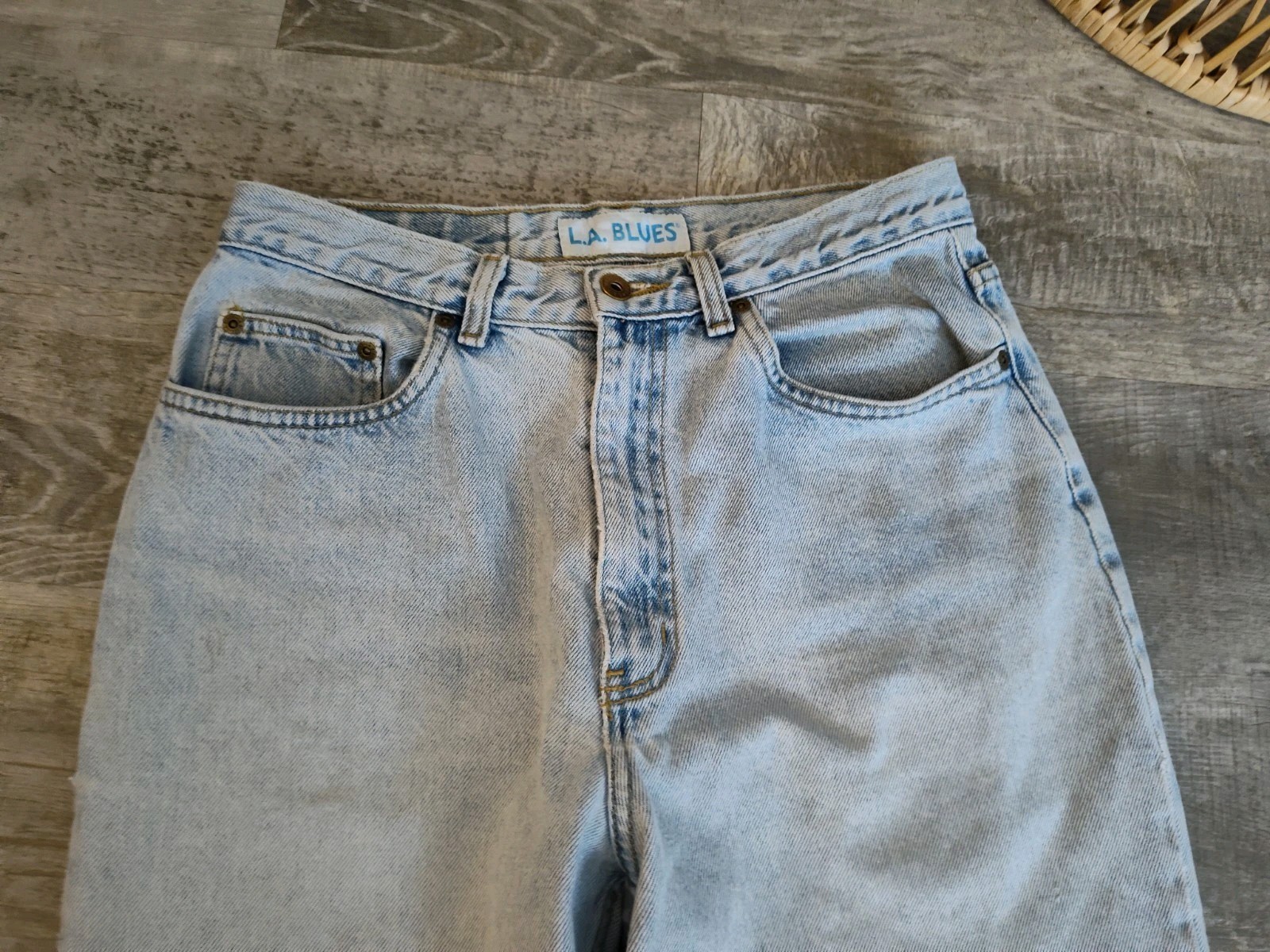 LA Blues Vintage Denim Jeans Womens Size 12L MOM High Waist Slim Fit Light Wash