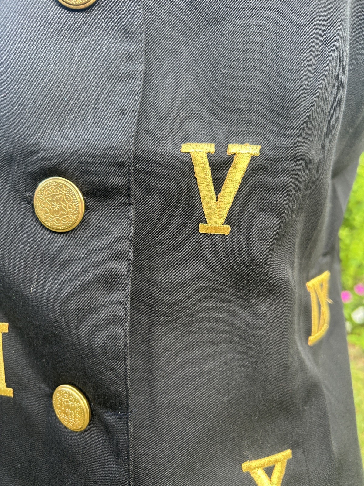 Barrie Stephens 80s/90s Vintage Black Vest with Roman Numeral Embroidery