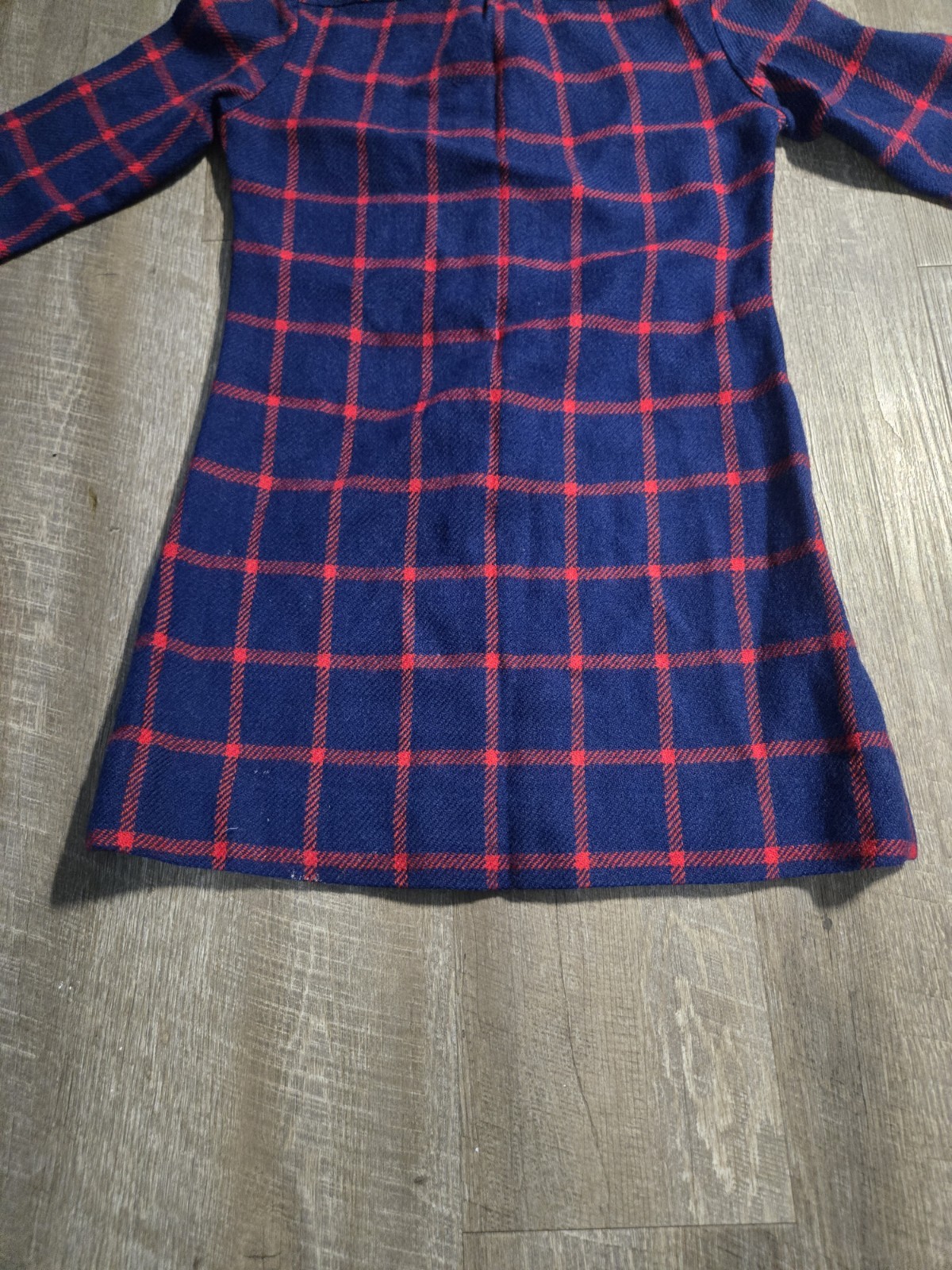 Vintage 1970s Langtry Women’s Plaid Shirt Dress Size 11/12 Long Sleeve Button Up