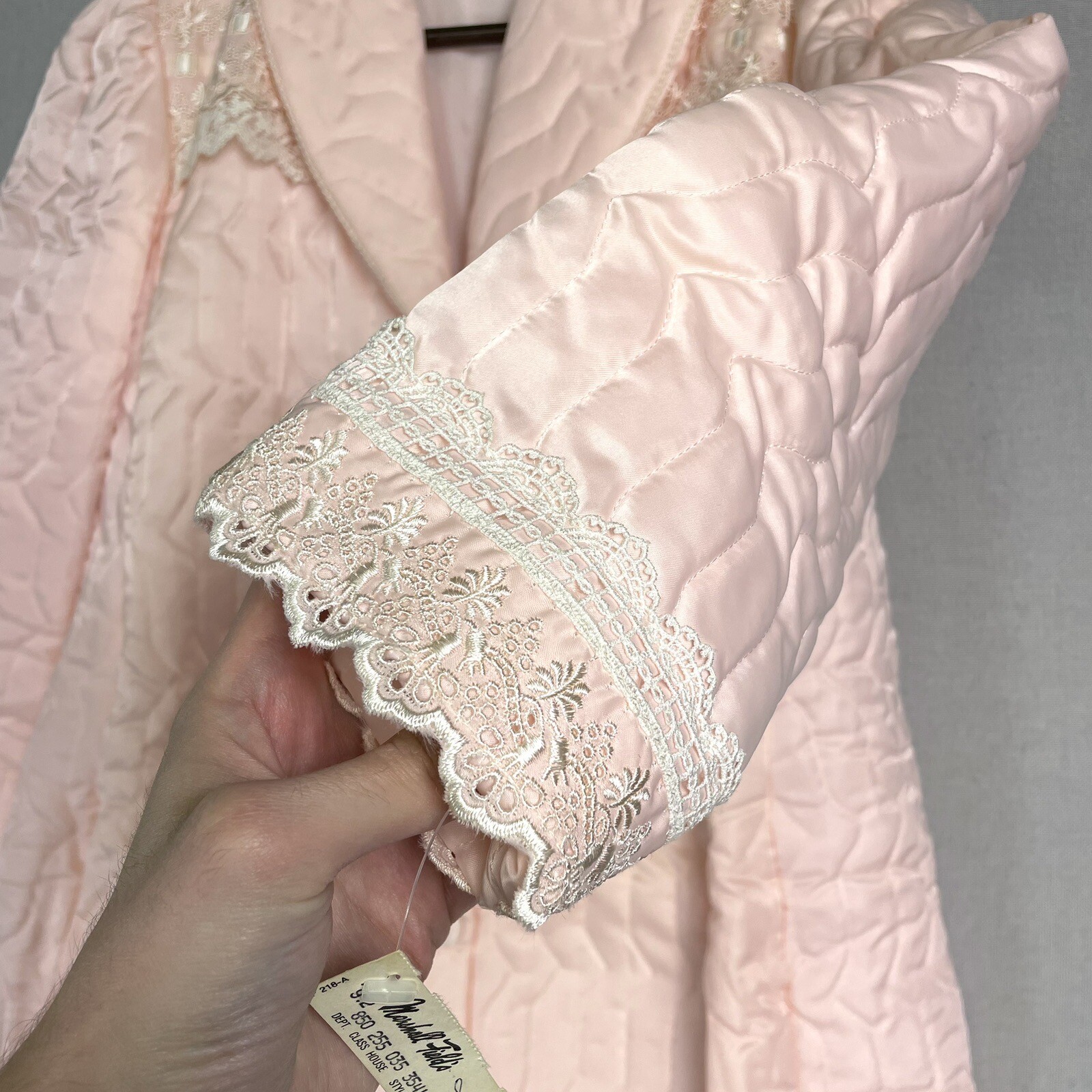 VINTAGE Christian Dior Lingerie Satin Lace Quilted Robe House Coat Sissy NOS!