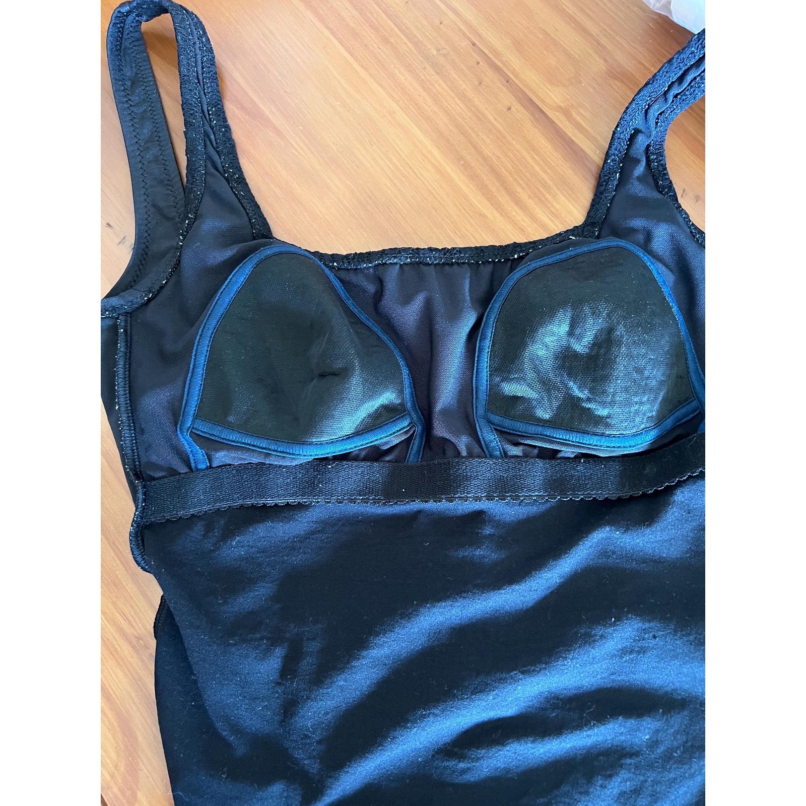 Gottex One Piece Swimsuit Black Floral Embroidered Lace Up Vintage 8
