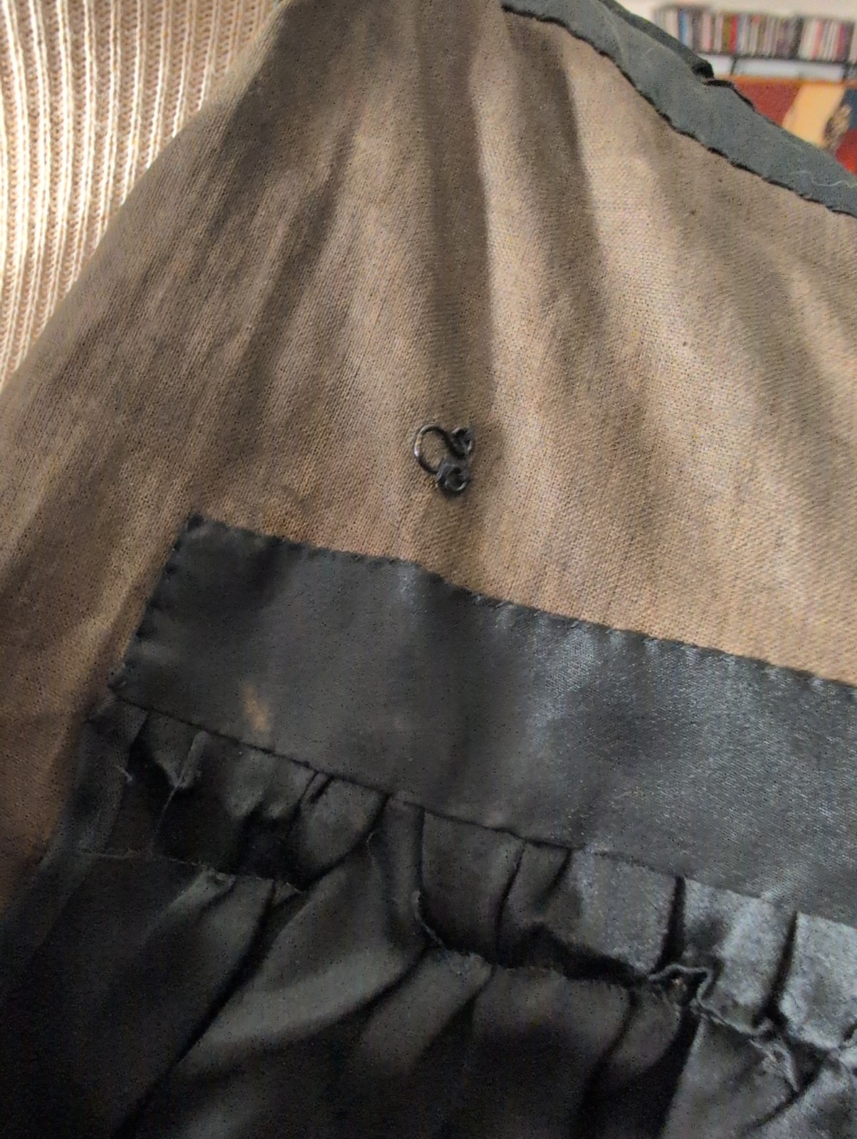 Antique Victorian Black Bodice Top 1890s Mourning Jacket Embroidery